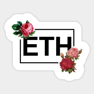 Ethereum Rose Border Black Sticker